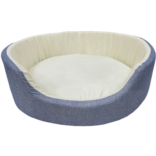 Besty Fox Style Fleece  Bed Oval Shape made of Cotton Chambray (Export Quality) Bed