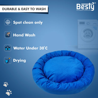 Besty Pond Style Bed for All Season for dogs and cats (Export Quality) Bed (Extra Large, Blue)