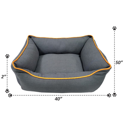 Besty Cotton Chambray Lounger Anti- Skid Pet Bed Small